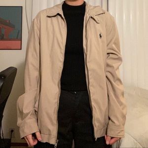 Tan Ralph Lauren zip up jacket S
